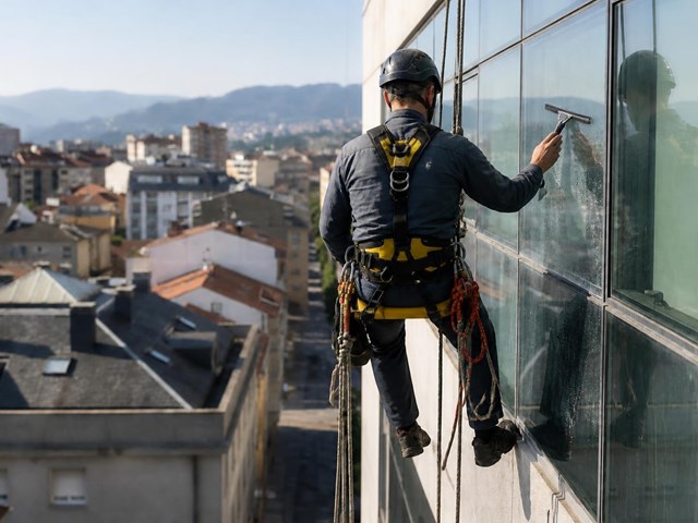 Cristales impecables en cualquier altura sin andamios en Ourense