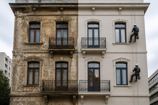 Renueva tu fachada sin andamios: revestimiento de fachadas con acceso por cuerda en Ourense - Imagen 1